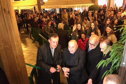 Momento de la inauguración del belén de la Glorieta.