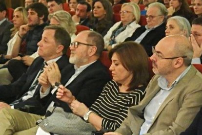 Dirigentes del PP en la conferencia de Pablo Casado en el Ateneo.