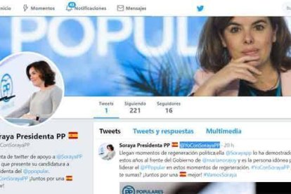 La plataforma en Twitter de apoyo a Soraya se lanzó este viernes.