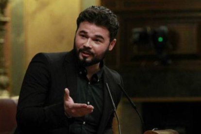 Rufián, en la tribuna del Congreso.