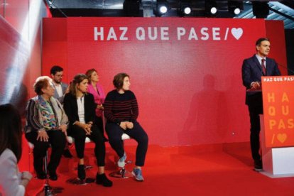 Sánchez durante la presentación del eslogan.