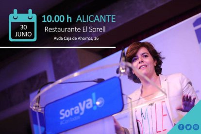 Soraya Saènz de Santamaría acude este sábado a Alicante.