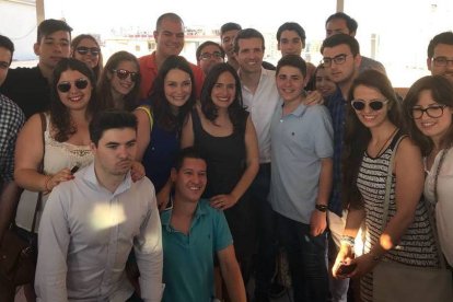 Pablo Casado, tras un acto de las primarias del PP en el Ateneo.