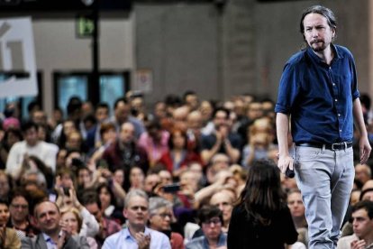 Iglesias durante un acto de campaña.