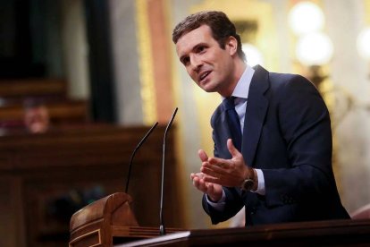 Pablo Casado durante su intervención.