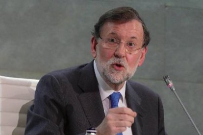 Mariano Rajoy en la presentación de su libro.