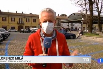 Lorenzo Milá, ya con mascarilla