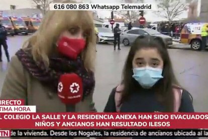 Lucía, la niña del colegio La Salle que ha hablado con Telemadrid.