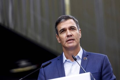 El presidente del Gobierno, Pedro Sánchez, en Valencia.