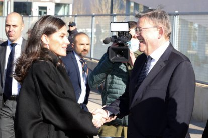 Su Majestad la Reina Letizia y el presidente Ximo Puig.