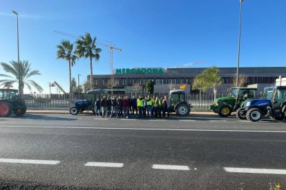 Tractoristas manifestándose en Valencia