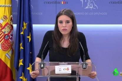 Irene Montero negando la evidencia, como si nada.