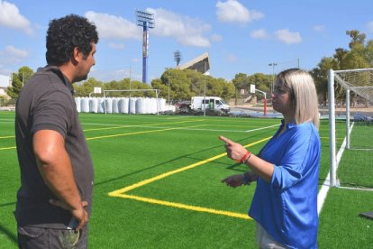 La edil Marisa Gayo supervisa las obras.