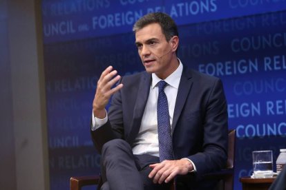 Sánchez durante el acto en el Council on Foreign Relations.