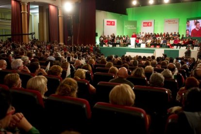 Un acto de campaña de Pedro Sánchez.