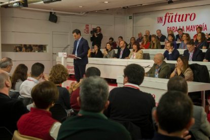 Pedro Sánchez interviene ante el Comité Federal.