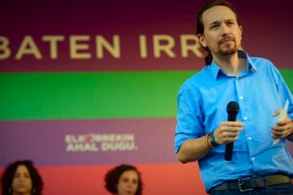 Pablo Iglesias durante un acto en el País Vasco.