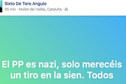 Captura de pantalla de la aberración dicha en Facebook.