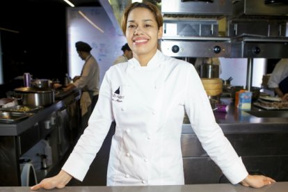 María Marte, en su cocina en el Club Allard