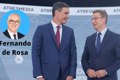 Pedro Sánchez y Alberto Núñez Feijóo antes de su cara a cara en Antena 3.