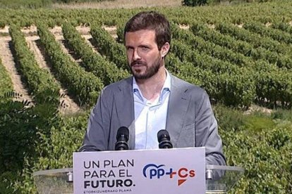 Pablo Casado, durante el mitin de este domingo en Álava.