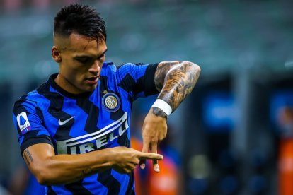 Lautaro Martínez, en uno de los últimos partidos que jugó con el Inter la pasada temporada.