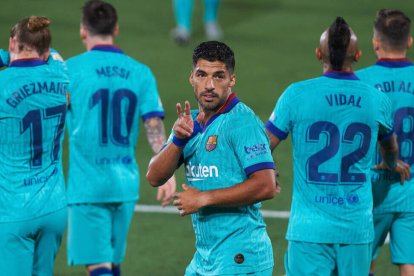 Luis Suárez está nominado al premio Puskas por un gol que marcó con la camiseta del Barcelona.