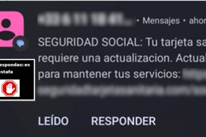 SMS fraudulento sobre la tarjeta sanitaria