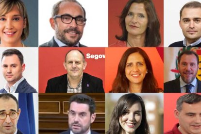 Collage con las fotografías de los 12 diputados nacionales del PSOE de Castilla y León