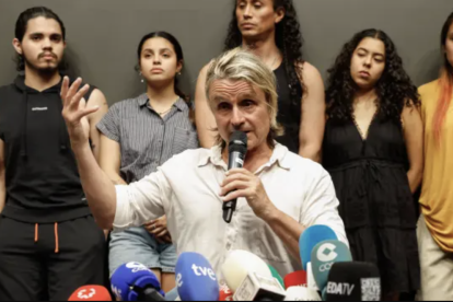 Nacho Cano en la rueda de prensa tras la detención