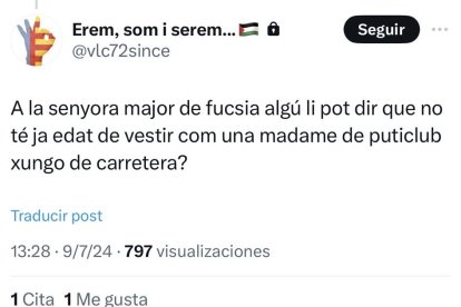 Tweet contra la forma de vestir de la cosnsellera