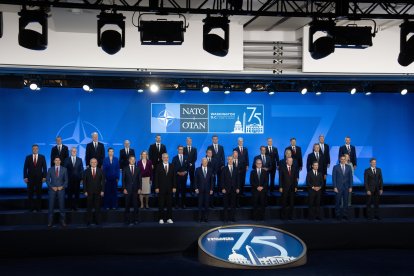 Líderes de la OTAN reunidos en Washington.