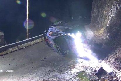 Momento del fatal accidente de Paddon en el Rally de Montecarlo.