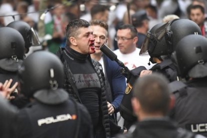 La batalla campal tuvo lugar en los alrededores del Bernabeu.