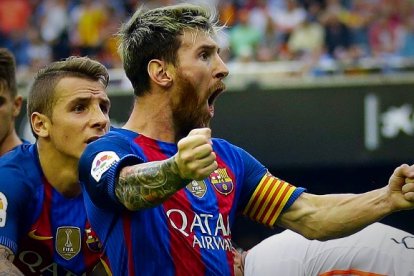 Leo Messi, este sábado en Mestalla.