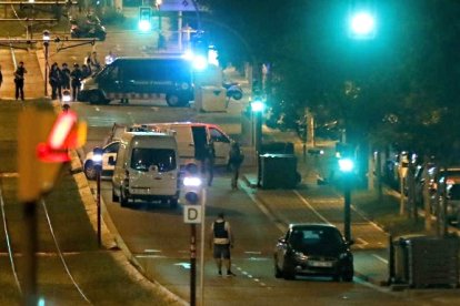 Imágenes poco después del tiroteo de Cambrils.