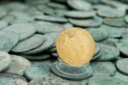 Monedas del Nuestra Señora de las Mereces expuestas en el Museo Nacional de Arqueología Subacuática