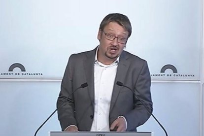 Xavier Domènech durante la rueda de prensa.