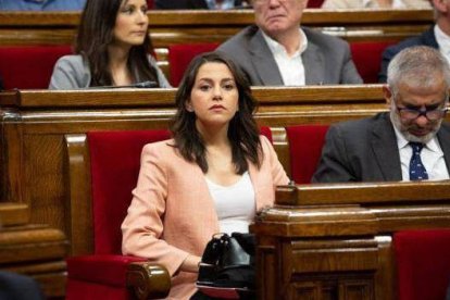 Arrimadas durante su última sesión de control al Govern.