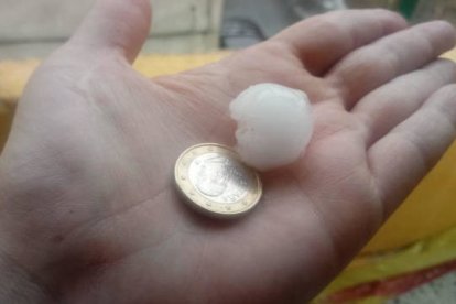 Tamaño de granizo caído en Valencia