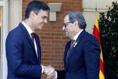 Sánchez y Torra en una reunión en La Moncloa.