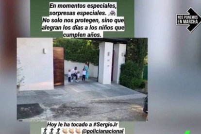 La familia Ramos-Rubio presumiendo en redes de la visita policial.