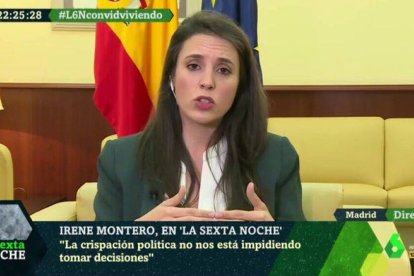 Irene Montero, en La Sexta Noche