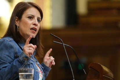 Adriana Lastra este miércoles en el Congreso.