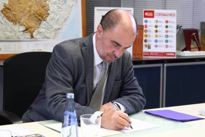 El presidente de Aragón, Javier Lambán