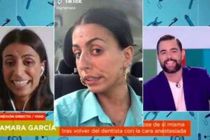 Tamara García, durante su conexión con 'Zapeando'.