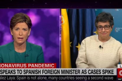 La ministra de Exteriores entrevistada en la CNN.