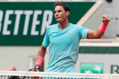 Rafa Nadal, celebrando uno de sus triunfos en Roland Garros.