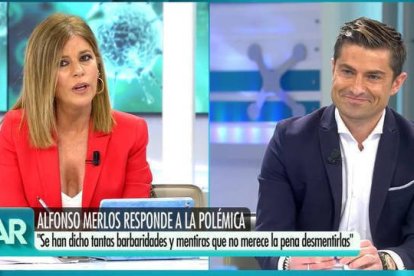 Esther Palomera, en un debate con Alfonso Merlos en Telecinco