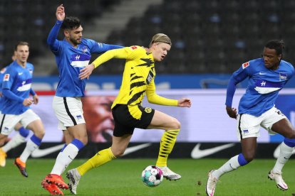 Haaland, en un encuentro liguero con el Borussia de Dortmund.